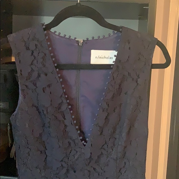 Navy mid length dress Nicholas - Picture 2 of 3